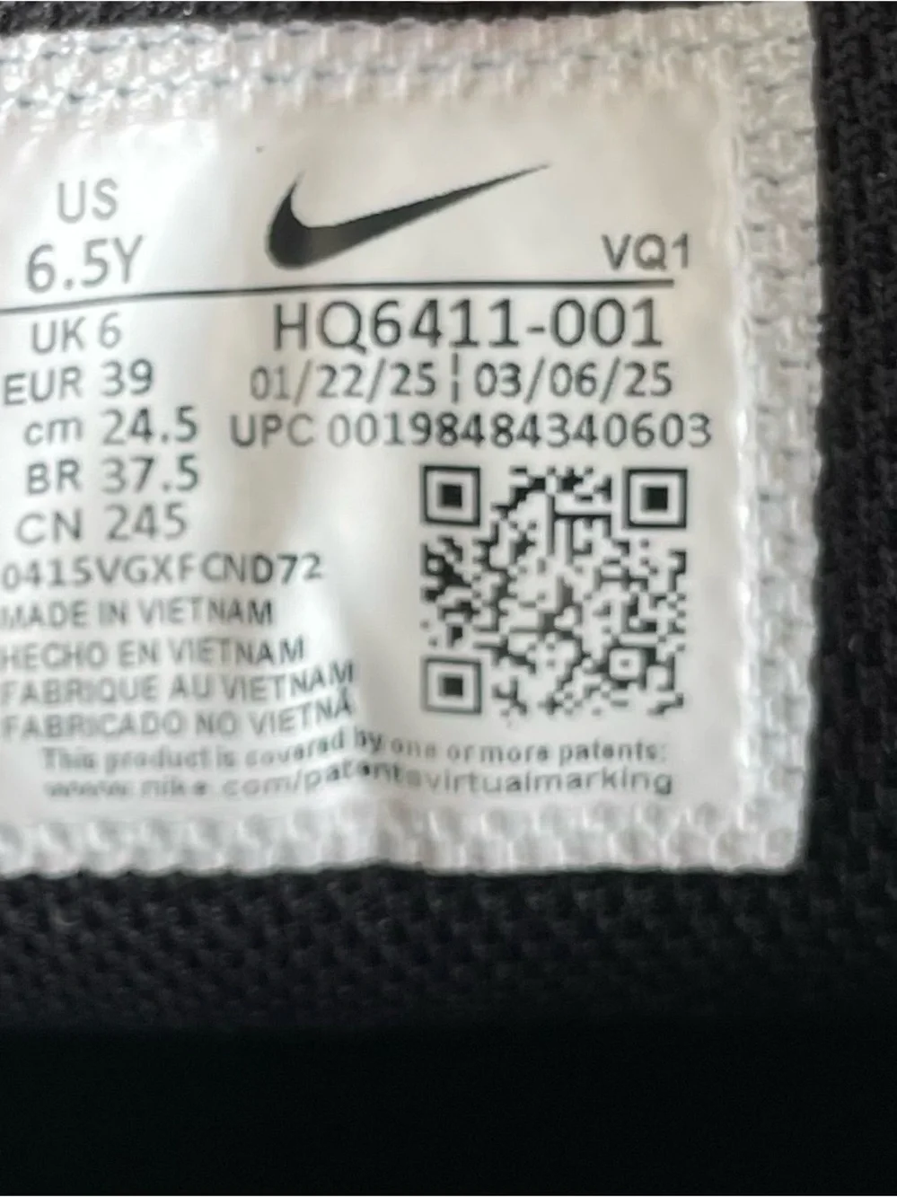 Women Size 8 Nike V5 RNR Black Anthracite Smoke Grey Shoes Boy 6.5